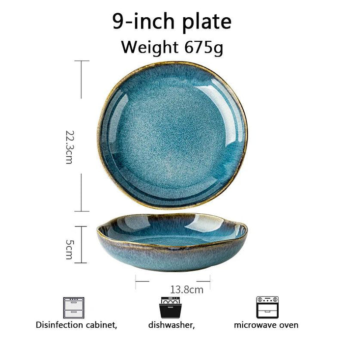Handcrafted Blue Kiln Charger Plates - Elegant Table Decor for Sophisticated Dining Experiences