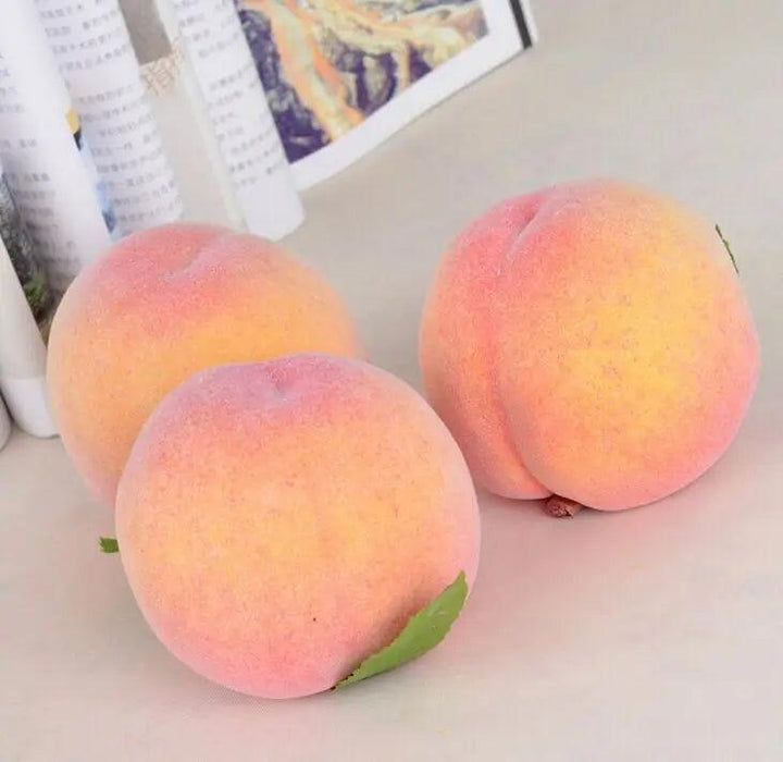 Realistic 8.5cm Honey Peach Decorative Fruit Ornament for Home Elegance