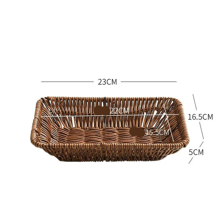 Elegant Imitation Rattan Serving Tray for Upscale Snacking and Tea Presentation