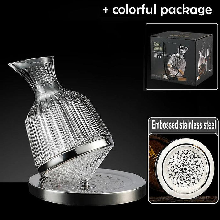 Crystal Wine Decanter Set with 360° Rotating Feature for Enhanced Aeration