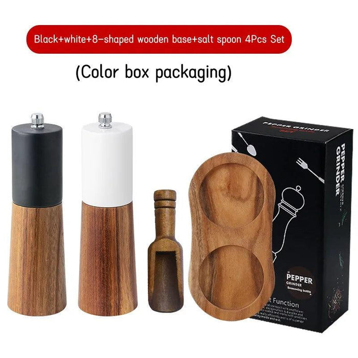 Sophisticated 6-Inch Wooden Salt and Pepper Grinder with Adjustable Grinding Mechanism