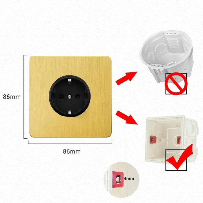 Luxurious Gold Dimmer Switch Set with USB Charging Port - Perfect for French/EU Plugs