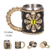 Skull Viking Pirate Resin Steel Tankard - Multi-Purpose Drinking Vessel and Decorative Accent