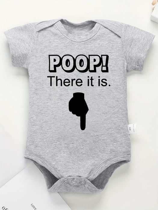 "Poop There It Is!" Funny Cotton Infant Romper - Unisex Baby Onesie