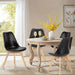 Set of 4 Modern Black PU Leather Dining Chairs with Stylish Beech Wood Legs - Ergonomic Comfort and Versatile Design