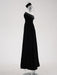 Strapless High Waist Velvet Pleated Evening Gown for Women
