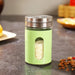 Rotating Stainless Steel Lid Glass Seasoning Jar Trio - Multi-Purpose Spice Shaker and Pepper Dispenser Set