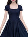 Chic Black Ruffled Summer Dress for Women - Stylish Short Sleeve French-Inspired Evening Attire