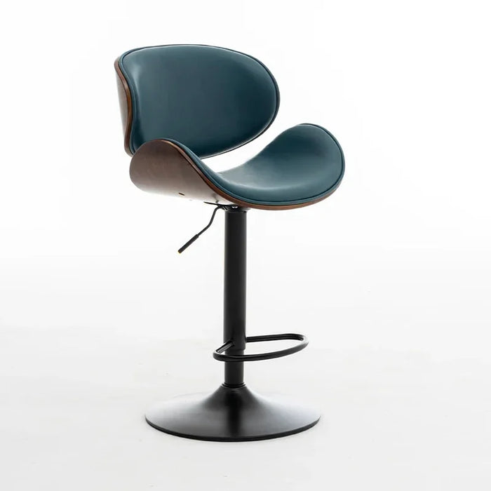 Elegant Genuine Leather Swivel Bar Stool - Chic Modern Seating Solution