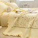 Ruffles Flowers Embroidery Summer Quilt Set