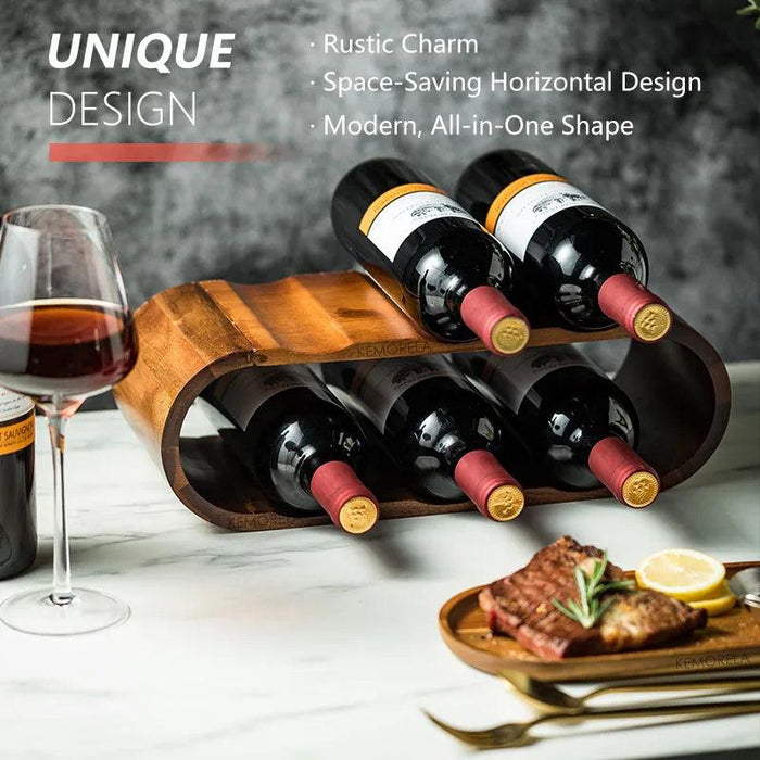 Chic Acacia Wood Wine Rack for a Stylish Home Bar and Kitchen