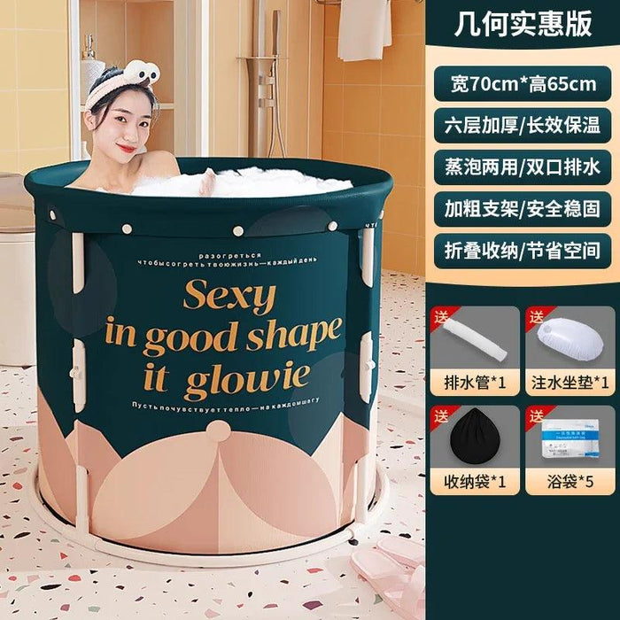 Experience Ultimate Relaxation with Our Space-Saving Japanese-Inspired Portable Bathtub for Adults