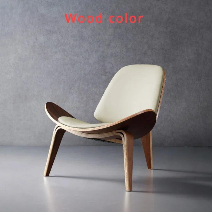 Nordic Artistic Solid Wood Lounge Chair with Unique Airplane Shell Design