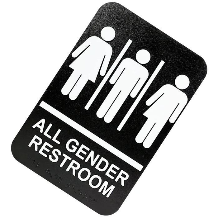 Inclusive Braille Restroom Sign for Unisex Use