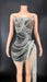 Celestial Elegance Strapless Mini Dress with Dance-Ready Tassels