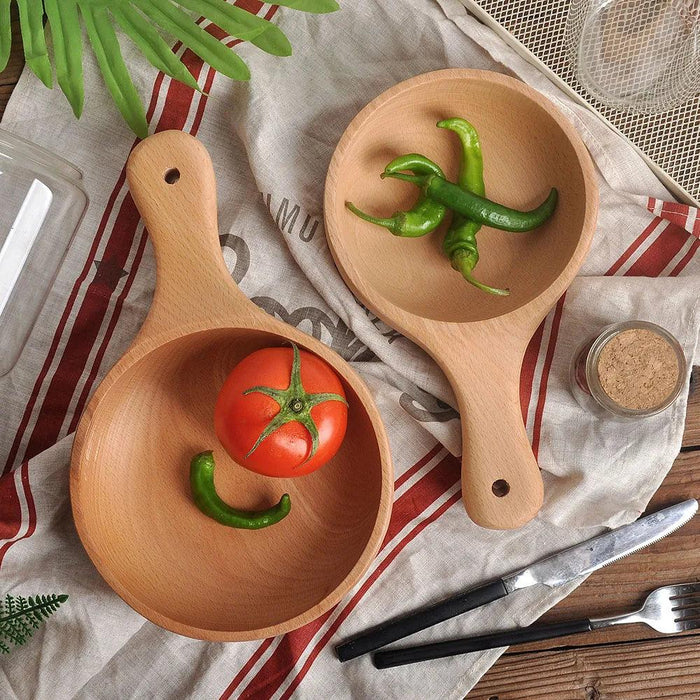 Elegant Handcrafted Acacia & Beech Wood Bowl - Versatile Salad, Fruit, and Oatmeal Serving Dish