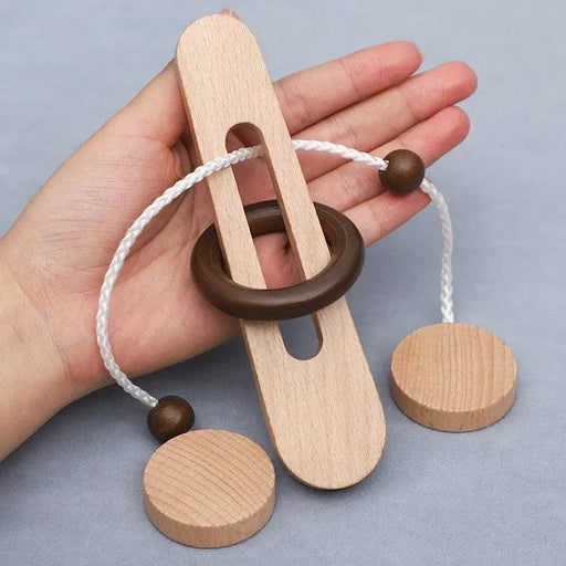 Montessori Wooden Luban Kong Ming Lock Puzzle - Challenging Brain Teaser for All Ages, Entertaining IQ Boosting Game