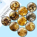 Luxurious Gold-Inspired Glass Cabochon Collection - 10 Distinct Sizes