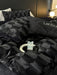 Luxury Black Plush Shaggy Bedding Set - 4 Piece Velvet Duvet Cover Collection