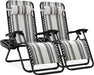 Luxury Zero Gravity Lounge Chairs Set with Accessories in Elegant Black