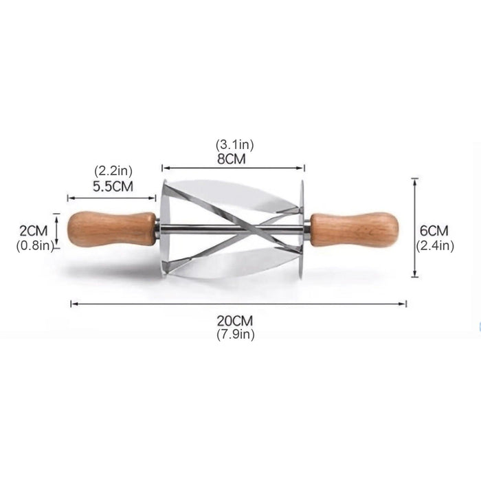 Premium Stainless Steel Dough Cutter and Croissant Rolling Wheel Set for Baking Perfection