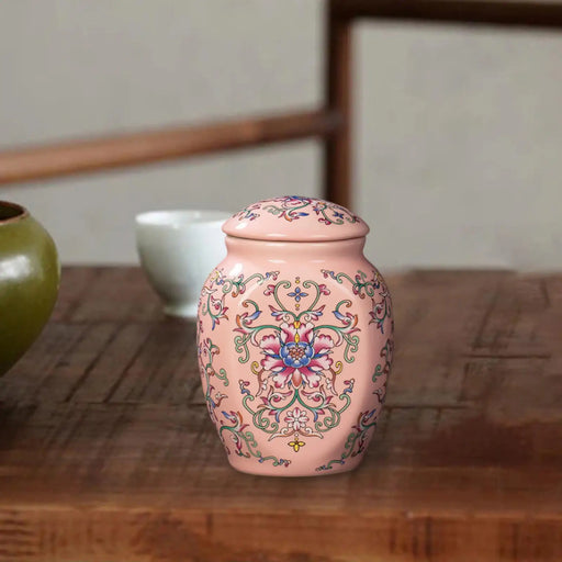 Chinese Porcelain Floral Vase Jar - Versatile Tea Canister and Decor Piece