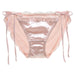 Charming Ruffled Satin Heart Print Panties for Women - Delightfully Cute Seamless Underwear