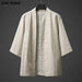 Elegant Cotton Linen Men's Yukata Kimono Robe - Chic Asian-Inspired Lounging Attire