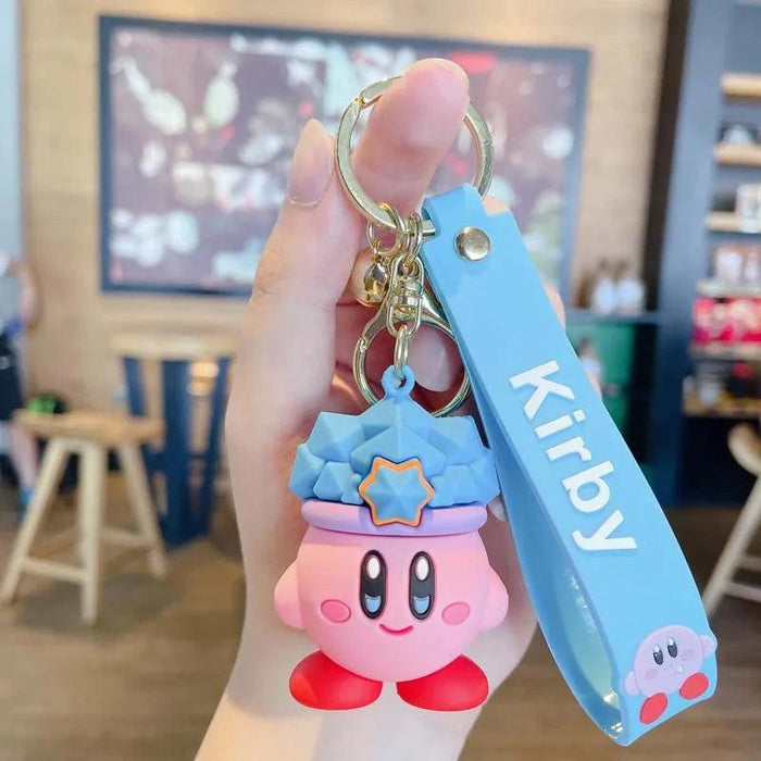 Cute Pink Kirby Keychain with Waddle Dee Doo Design - Perfect Gift for Kids and Anime Fans