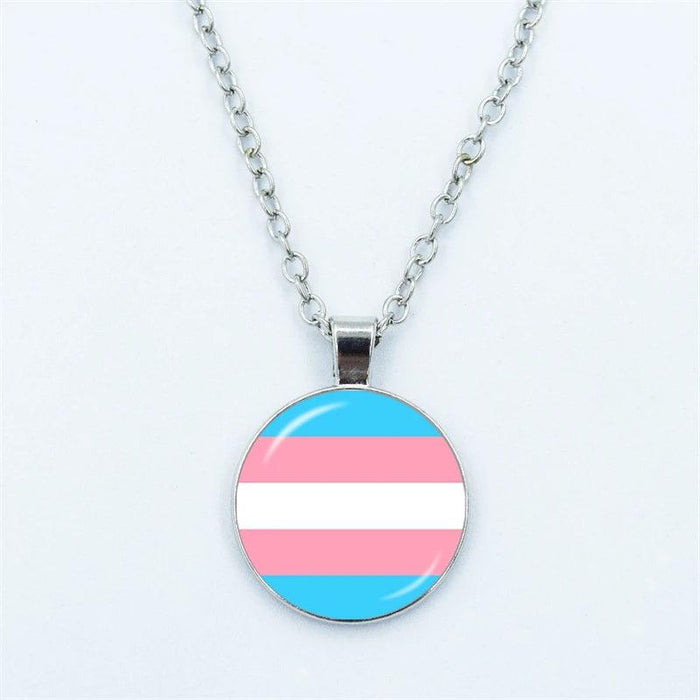 Vibrant Customizable Rainbow Glass Pendant Necklace for Love and Pride Celebration