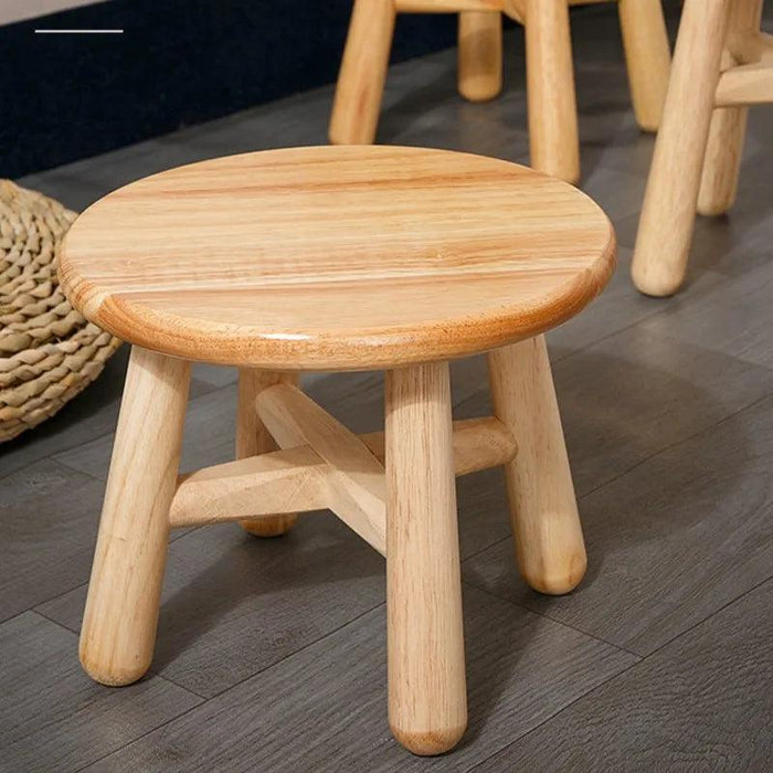 Rustic Kids' Round Wooden Bench - Stylish Multi-Use Stool for Home Decor