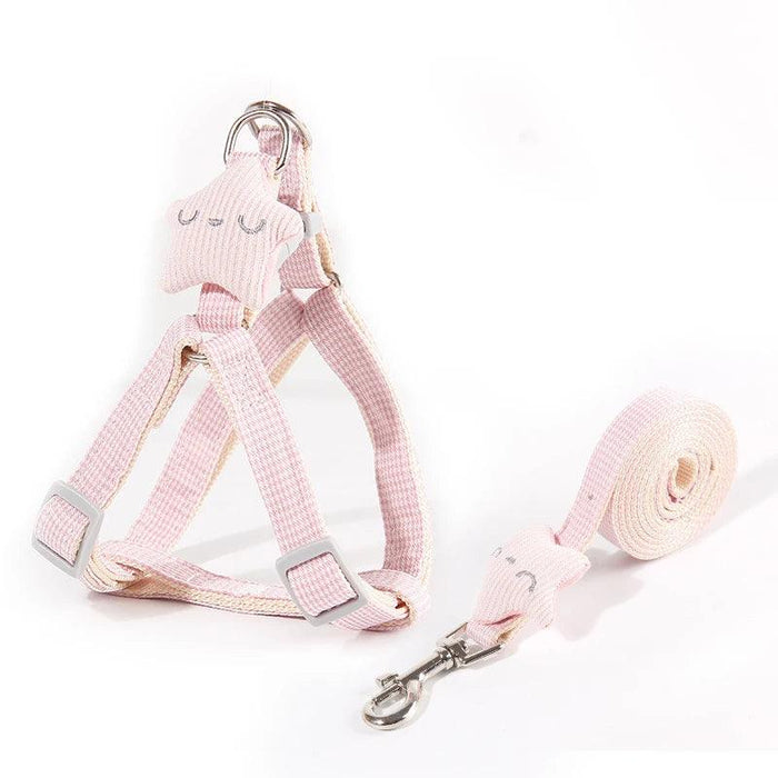 Adorable Starfish-Themed Adjustable Harness and Leash Set for Small Pets