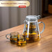 Sophisticated 750ml Glass Teapot Set with Effortless Pouring and Detachable Filter - Includes Matching Cups