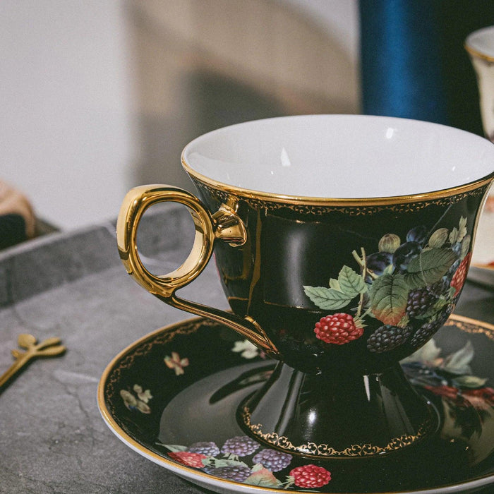 Opulent Gold-Trimmed Bone China Coffee Cup Collection