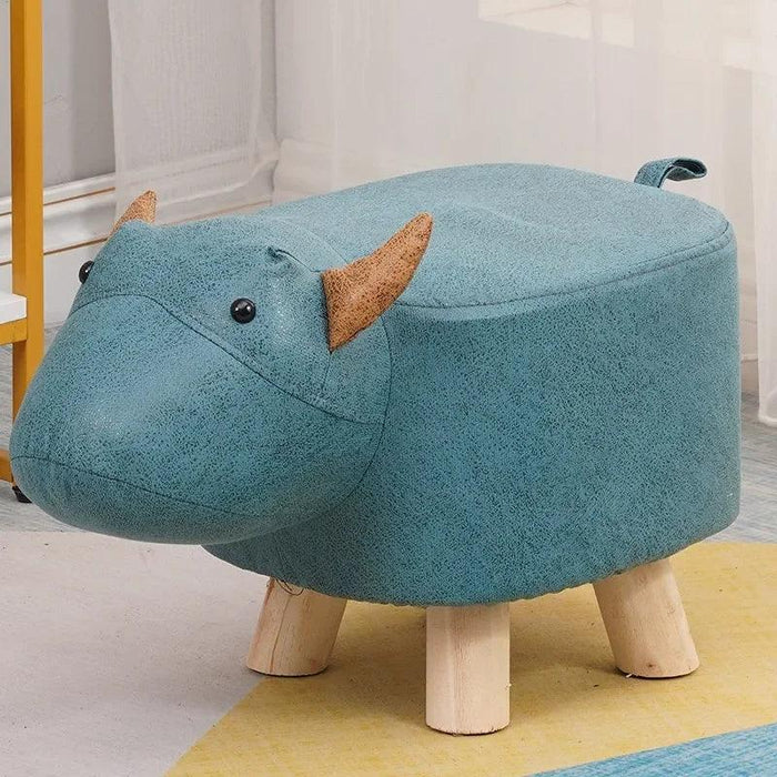 Charming Cartoon Animal Wooden Stool for Kids - Fun and Portable Shoe Changing Seat