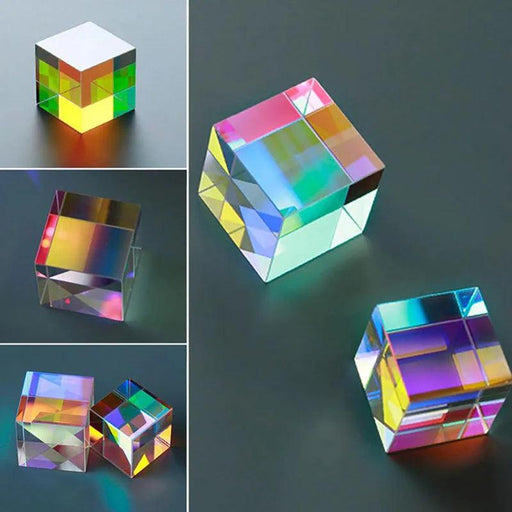 Colorful Optical Glass X-Cube Prism - Engaging Physics Toy for Young Minds