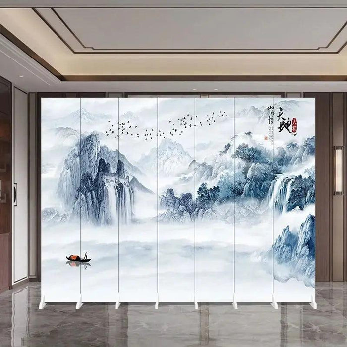 Versatile Mobile Folding Chinese Partition Screen for Hotels and Offices - Dual-Sided Conference Divider