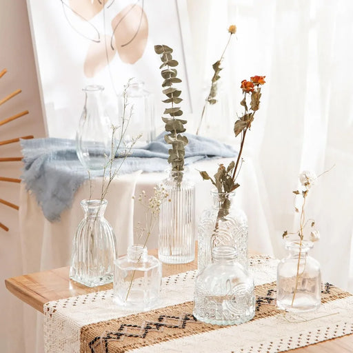 60-Piece Mini Vintage Glass Vase Set for Elegant Home Decor and Events