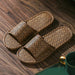 Unisex Comfortable Bamboo Woven Sandals - Non-Slip Rattan Grass Slippers for Spring and Summer