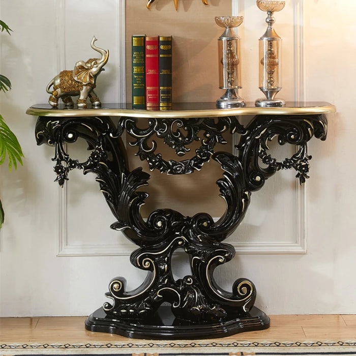 European Vintage Console Table with Storage - Classic Entryway Furniture