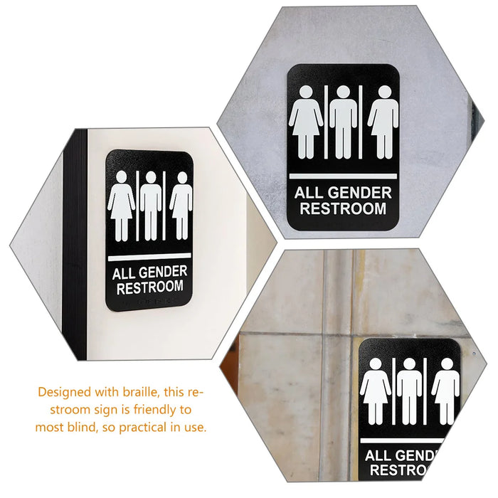 Inclusive Braille Restroom Sign for Unisex Use