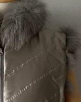 Reversible Luxury Fox Fur and Silk Winter Jacket - A Statement of Elegance