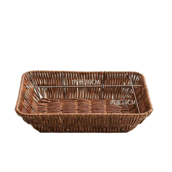 Elegant Imitation Rattan Serving Tray for Upscale Snacking and Tea Presentation