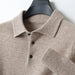 Men's Plus Size 100% Merino Wool Long Sleeve Cable Knit Cardigan with Elegant Lapel