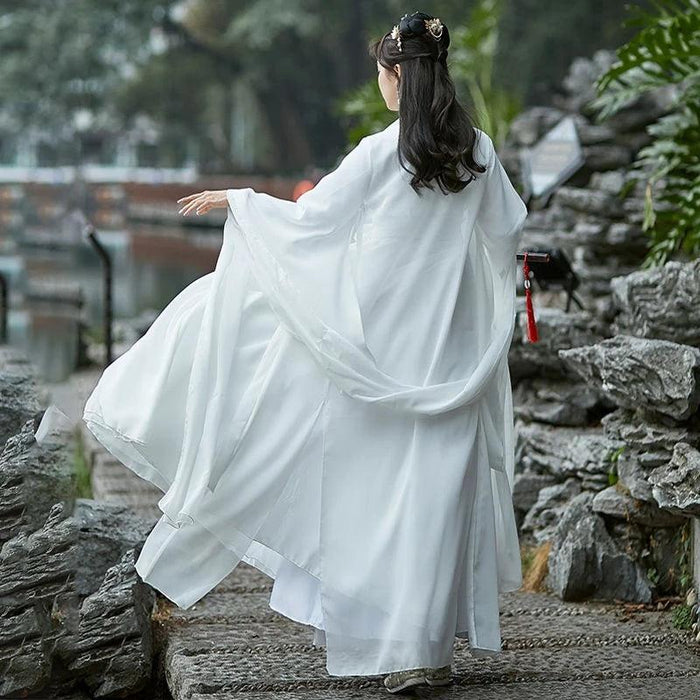 Elegant White Tang Dynasty Hanfu Dress for Women - Perfect for Cosplay and Magical Gatherings