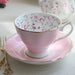 Charming English Tea Time Set: Luxurious Bone China Cups with Elegant Ceramic Plates