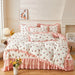 Chic Floral Ruffle Queen Bedding Set