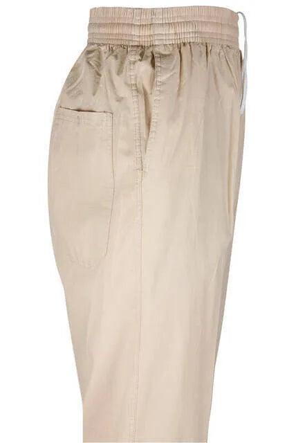 Men's Breathable Light Cream Linen Harem Trousers - Ideal for Pilgrimage