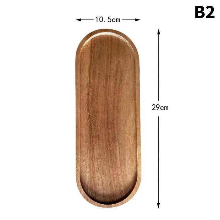 Japanese-Inspired Solid Wood Round Dessert Serving Plate - Ideal for Snacks & Dried Fruits
