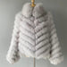 Reversible Luxury Fox Fur and Silk Winter Jacket - A Statement of Elegance